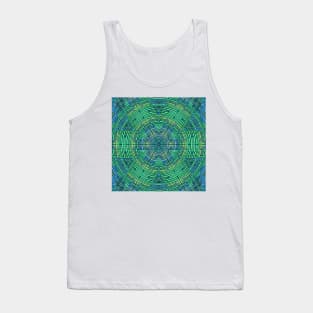 Weave Mandala Blue and Green Tank Top